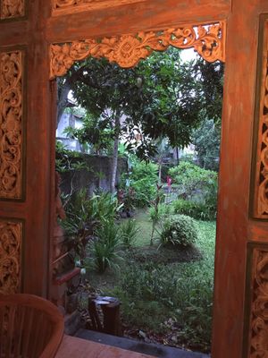 Pretty garden in the back.  at Veggie Karma in Ubud