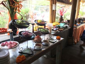Vegan buffet at Veggie Karma in Ubud