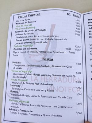 Carta pg 6 at La Herradura Vinoteca in Madrid