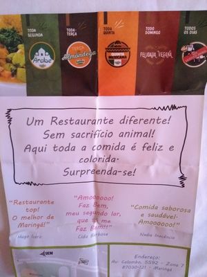 folder at Faz Bem Restaurante Vegano in Maringa
