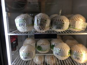 Coconuts for juice. at Juice Generation - 8th Ave in New York City