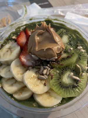 Green açaí bowl   at Juice Generation - 8th Ave in New York City