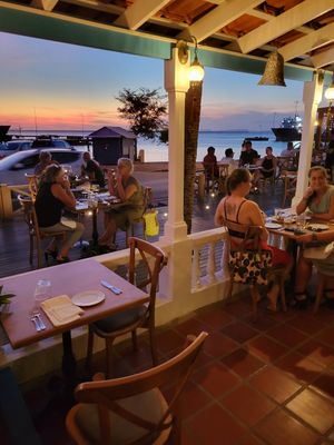 Nice patio seating at Mezze Restaurant in Kralendijk