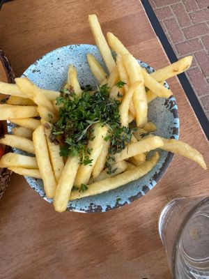 Fries without cheese  at Mezze Restaurant in Kralendijk