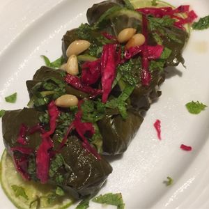 Stuffed grape leaves at Mezze Restaurant in Kralendijk