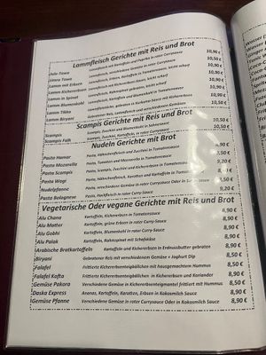 „Vegetarian or vegan dishes with rice and bread“. Ask the waiter which ones are vegan! at Cafe Lom in Rostock