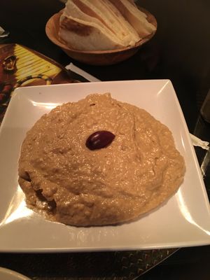 grilled eggplant dip. slightly spicy and way good! at King Tut in Fort Worth