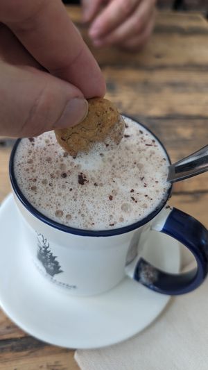 Cocoa with oat milk, delicious! at Lunchcafe Curcuma in Gouda