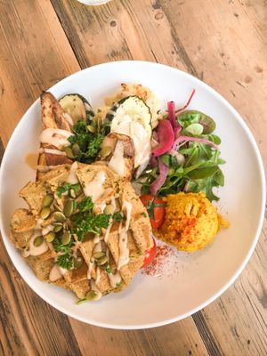 Falafel waffles at Lunchcafe Curcuma in Gouda