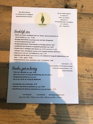 Limited menu at Lunchcafe Curcuma in Gouda