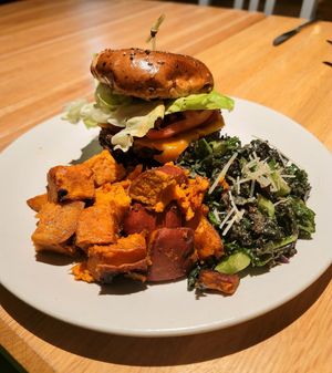 Vegan double cheeseburger at True Food Kitchen in Walnut Creek