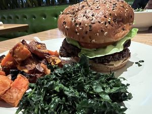Vegan Double Cheeseburger #Veganuary at True Food Kitchen in Walnut Creek