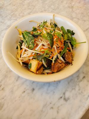Korean Noodle Bowl with tofu at True Food Kitchen in Walnut Creek