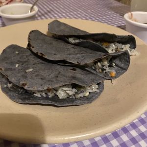 Tacos de huitlacoche at Cabuche in Oaxaca