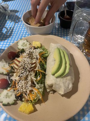 Vegan burrito  at Cabuche in Oaxaca