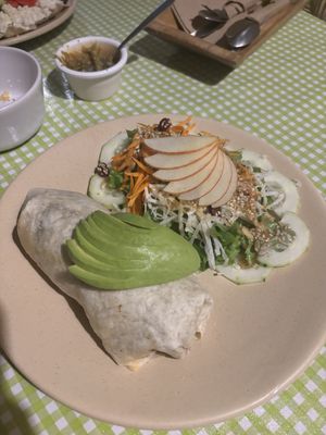 Vegan burritoos  at Cabuche in Oaxaca