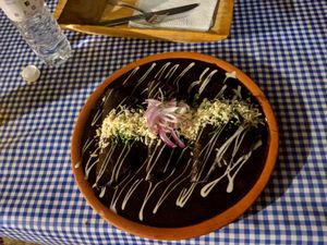 The must try Enmoladas (Mole Negro) at Cabuche in Oaxaca