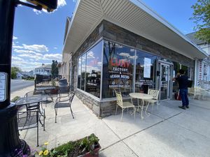 Storefront from the corner at LUHV Vegan Bistro in Hatboro