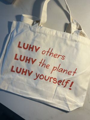 Cute bag!  at LUHV Vegan Bistro in Hatboro