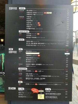 menu at Unknown Coffee - 언노운커피 in Seoul