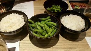 Edamame & rice  at Wagamama in Trowbridge