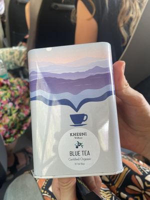 Blue tea  at Pundit General Store in Rishikesh