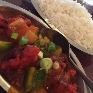 Gobhi Manchurian (gravy) at Udupi Bhavan in Shrewsbury