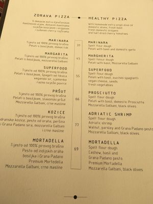 All day menu at Superfood Smoothie Bar in Split