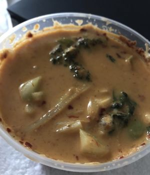 Red curry with veggies, added broccoli spice level Thai Hot  at Chaang Thai in Colorado Springs