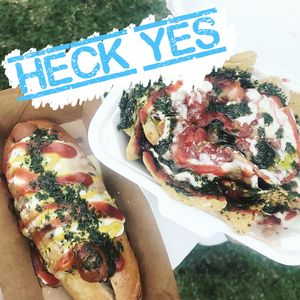 Nachos and V dog  at Mr Jackson's Plant Based Food Truck in Tauranga