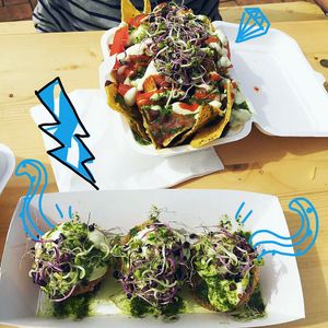 Nachos and arancini   at Mr Jackson's Plant Based Food Truck in Tauranga