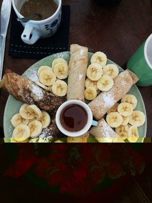 vegan banana pancakes  at Tree Hugger in Dong Hoi