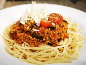 Spaghetti at Escandinavia Green Spirit in Fuseta