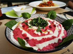 Beetroot risotto mmm at Escandinavia Green Spirit in Fuseta
