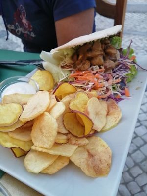 Pita com cogumelos at Escandinavia Green Spirit in Fuseta