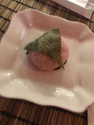 Sakura mochi (Cherry Blossom Sweet Rice Cake)  at Ramen Break in Porto