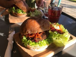 Pipa burger at Mundo Elefante in Pucon