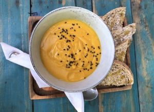 Crema de zapallo at Mundo Elefante in Pucon