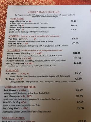 Menu   at Doi Intanon in Ambleside