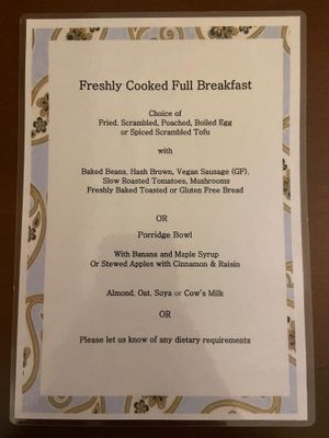 Also buffet options with lots of choice for vegans  at Ambleside Manor in Ambleside