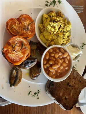 Gluten free version of breakfast - vegan sausage & hash brown available   at Ambleside Manor in Ambleside