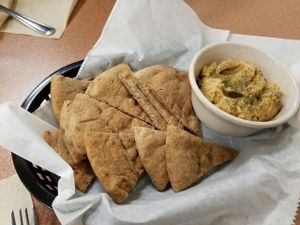 Hummus and Pita Chips Appetizer  at Plant Power Cafe & Juice Bar in Chattanooga