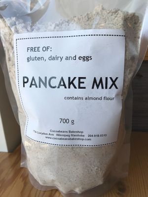 Pancake Mix
Ever tried our banana pancakes? This is the flour blend we use. So simple and so yummy!  Contains almond flour. at Cocobeans in Winnipeg