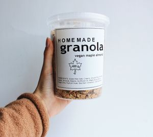 Roasted Granola
My absolute favourite granola. Not too sweet, lots of good stuff like Chia, Psyllium, oats, pumpkin seeds and craisins. at Cocobeans in Winnipeg