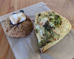 S'more cookie and tofu pesto scone at Shoofly in Portland