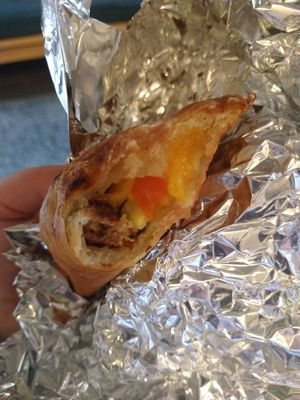 Inside the hand pie! Must eat warm to get all the gooeyness at Shoofly in Portland