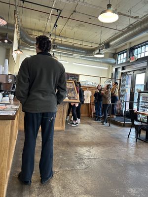 Steady line the entire time we were there. Business is good which is great to see   at Shoofly in Portland