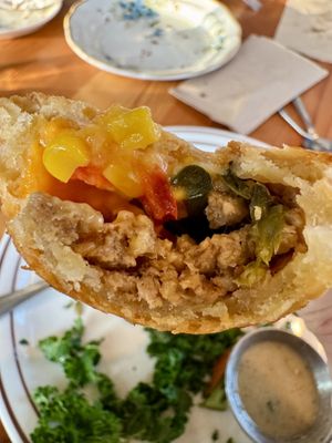 Inside empanada   at Shoofly in Portland