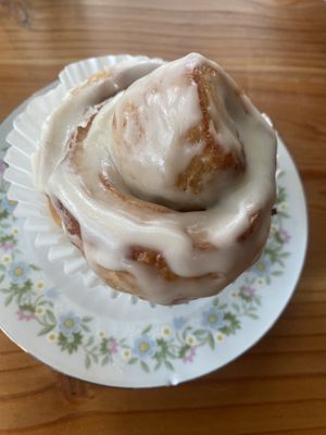 cinnamon roll  at Shoofly in Portland