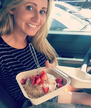 Strawberry coconut cinnamon roll at Cinnaholic in Richardson